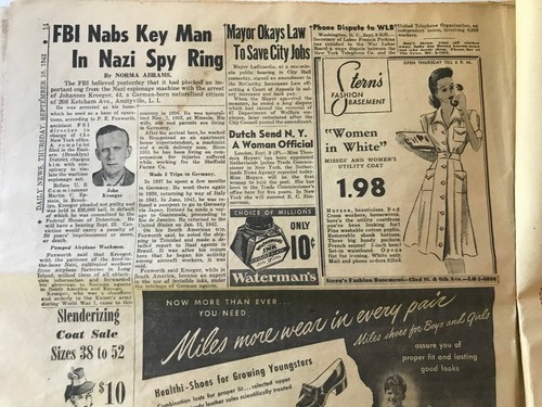 VINTAGE DAILY NEWS 10 WRZEŚNIA 1942 VOL. 24. NO. 66 - Zdjęcie 5 z 12