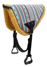 New! SOUTHWEST SERAPE PRINT BAREBACK SADDLE PAD w/ Fleece bottom Girth Stirrups