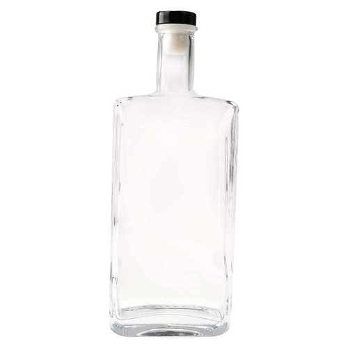 12 x 500ml Square Glass Spirit Vodka Whiskey  Gin Bottles with Black Corks - Foto 5 di 9