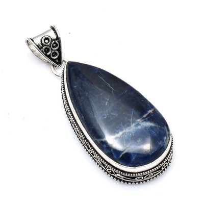 Collier Sodalite Et Tanzanite Fait Main - Gros 103g - Longueur 18 Pouces - Inde