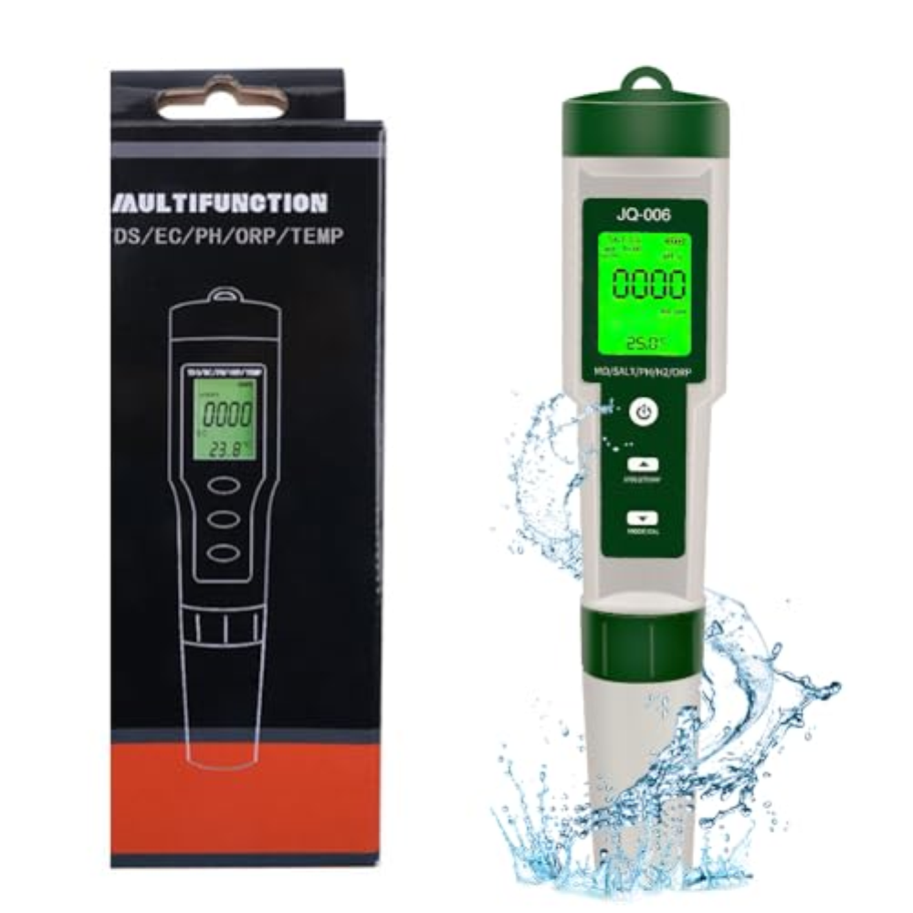 OBEST Misuratore di pH per piscina digitale 10 in 1, misuratore di sale PH/TDS/S