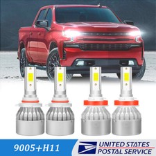 For 2020 2021 Silverado 1500 WT Custom Trail Boss White LED Headlights Bulbs
