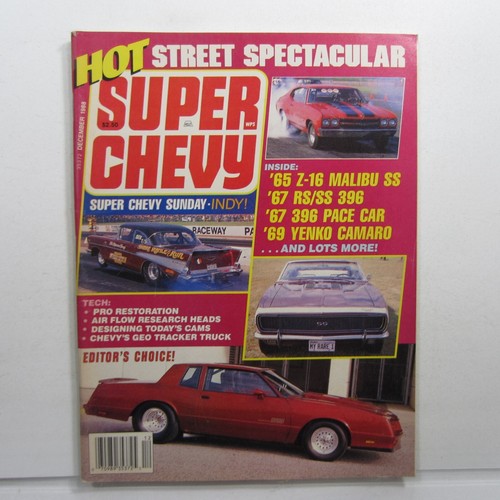 Super Chevy Dec 1988 '65 Z-16 Malibu SS, '67 RS/SS 396, Yenko Camaro - Picture 1 of 12