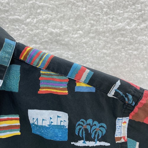 Camicia da campeggio Spinnerstown hawaiana uomo L multicolore color block manica a S con bottoni - Foto 11 di 11