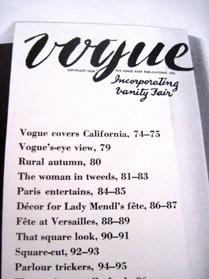 Fantastic Aug. 15, 1938 Magazine "Vogue" Fashions for College * Foto 4 de 4