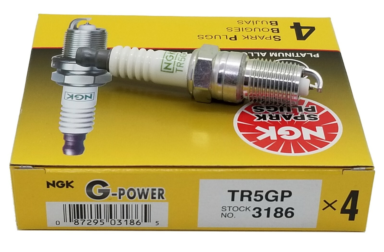 4 Plugs NGK TR5GP/3186 G-POWER Platinum Spark Plugs