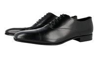 Prada Polierte Leder Oxford Business Schuhe - 2EA106 - Schwarz Neu - 10,5 44,5