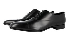AUTH PRADA OXFORD BUSINESS SHOES 2EA106 BLACK LEATHER NEW US 11.5 EU 44,5 45