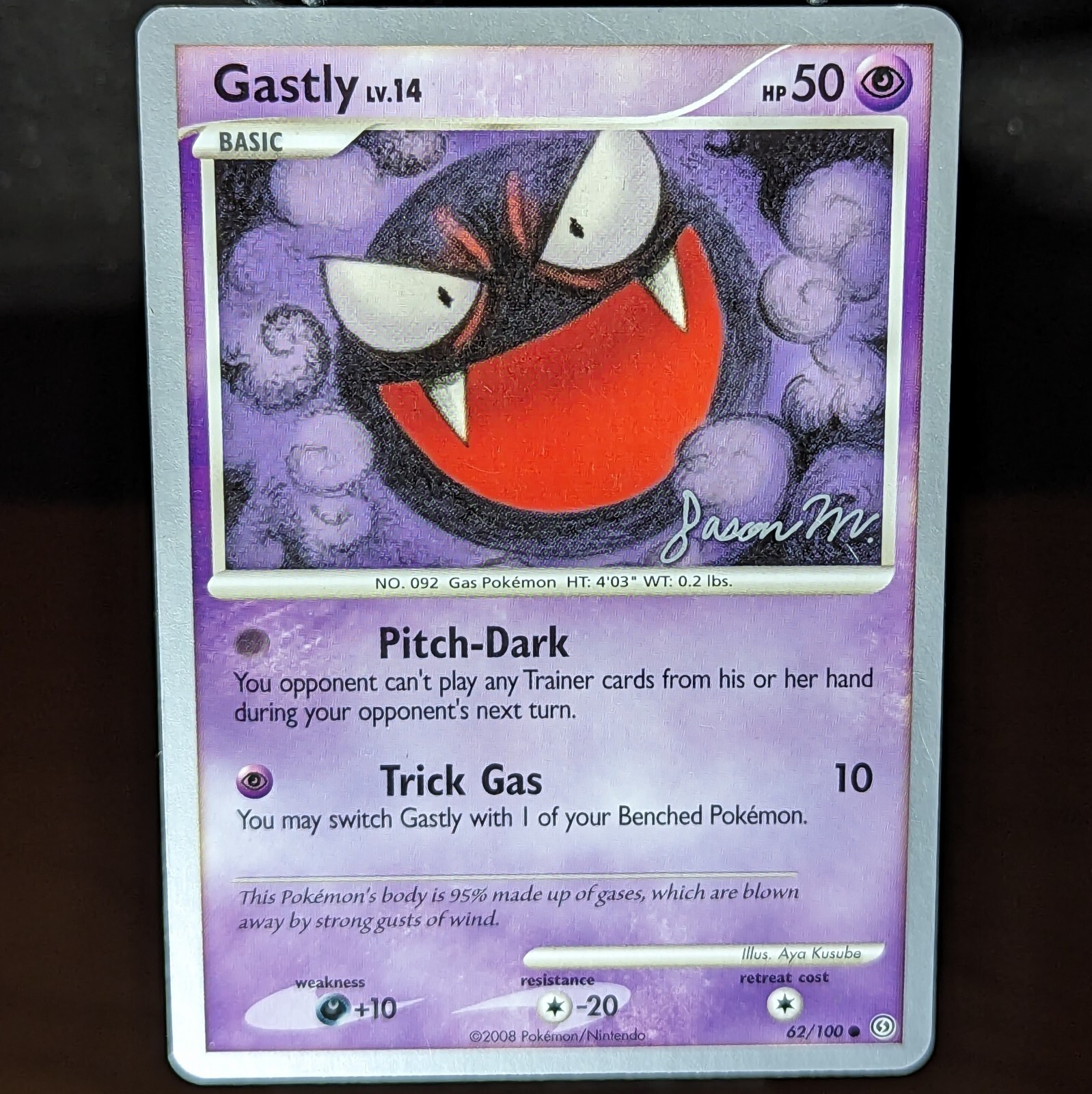 Gastly 62/100 LP/NM 2009 World Championships Stormfront Promo WC DP Pokemon Card