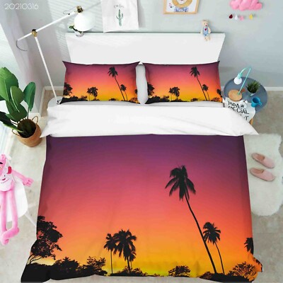 3D Tree Sky Sunset Landscape Quilt Cover Set Bedding Sets Pillowcases Queen