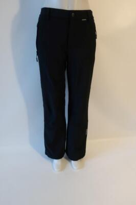 Womens Icepeak Black Softshell Ankle Zip Snowboard Ski Pants M *