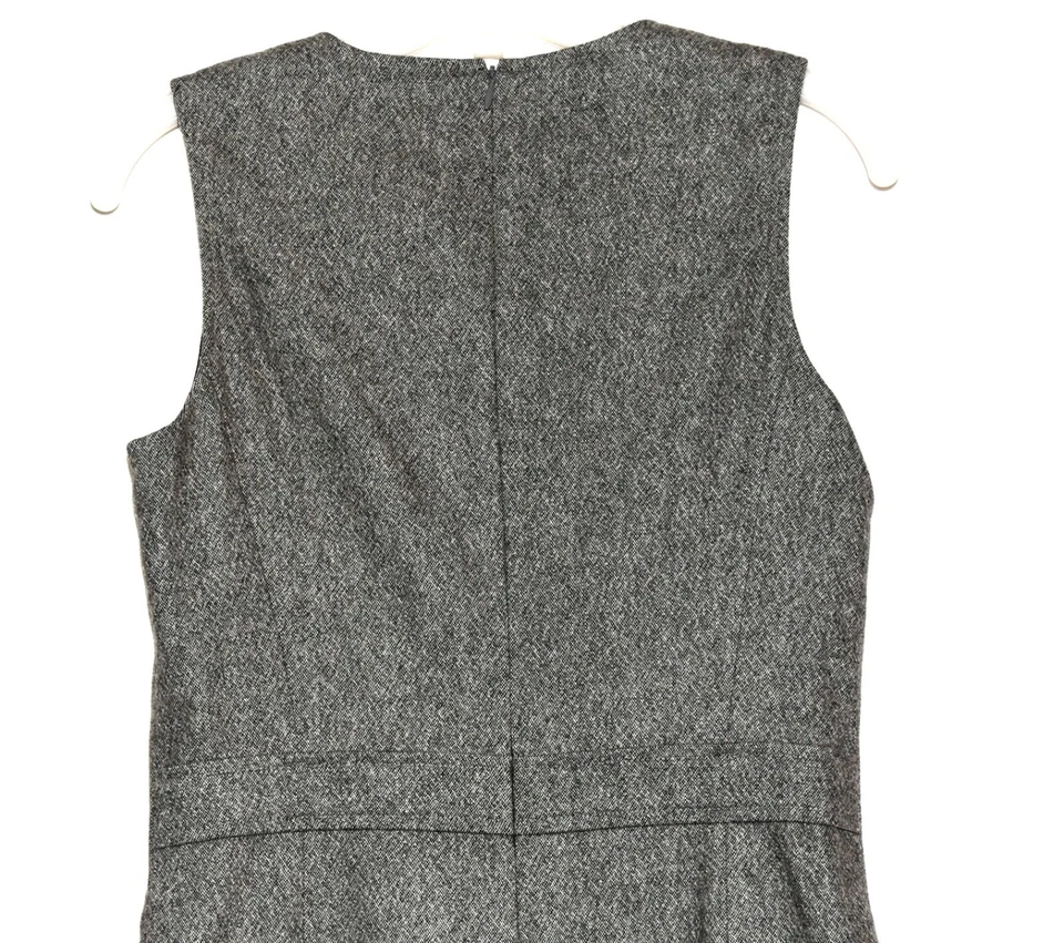Vestido recto forrado Ann Taylor gris elástico mezcla de lana moteada para mujer talla 4 Foto 4 de 4