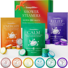 18 Pack Shower Steamers with 6 Smoothing Long-Lasting Scents, Shower Bath Bombs