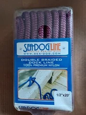 Burgundy Dock Line 1/2'' x 20' Double Braided Sea-Dog Nylon Wine New Old Stock