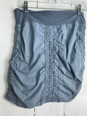 Xcvi Wearables M Grey Josette High-Waist Ruched Cotton Mini Skirt