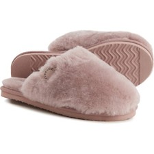 NEW Women's FIRESIDE by DEARFOAMS Shelly Beach Scuff Slippers Genuine Shearling