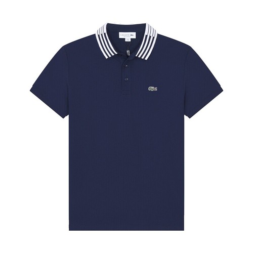 Men's Lacoste Navy Blue Short Sleeve Pima Cotton V-Neck Jersey T