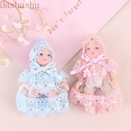 1:12 Casa de muñecas victoriana Miniatura Muñeca de porcelana Bebé Vestido Accesorios Nuevo - Imagen 7 de 11