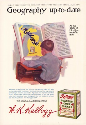 1912 KELLOGS CORN FLAKES & POULTRY KEEPING OFFER LG FORMAT 11x15 AD Read