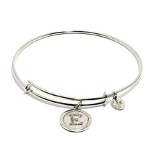 Chrysalis Initial E Expandable Silver Tone Bangle