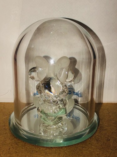 Disney Glass Figurine Minnie Mouse Glass Dome Frosted & Clear Arribas Brothers - Picture 2 of 12
