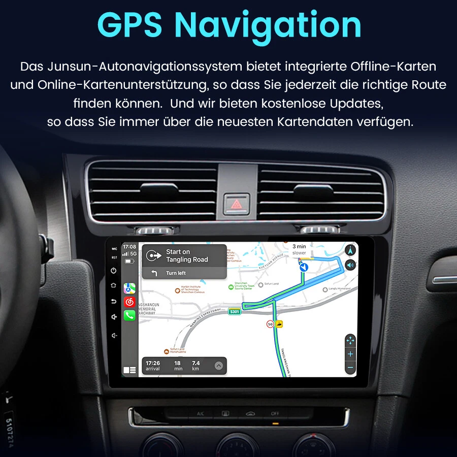 DAB+ Für VW Golf 7 VII 2013-2020 8-Kern Android 14 Autoradio Carplay GPS 4G DAB+ - Bild 4 von 4