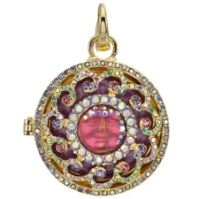 Kirks Folly Mystic Goddess Love Never Dies Locket Open Ring Charm Goldtone