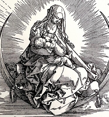 Life Of The Virgin Title Page Albrecht Durer 1950 Religious Print Phaidon DWX4D