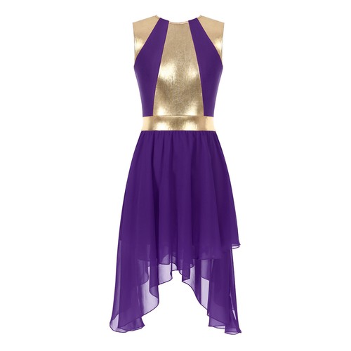 Mujeres Color Bloque Adoración Alabanza Baile Vestido Sin mangas Dobladillo Irregular Vestidos - Imagen 35 de 44