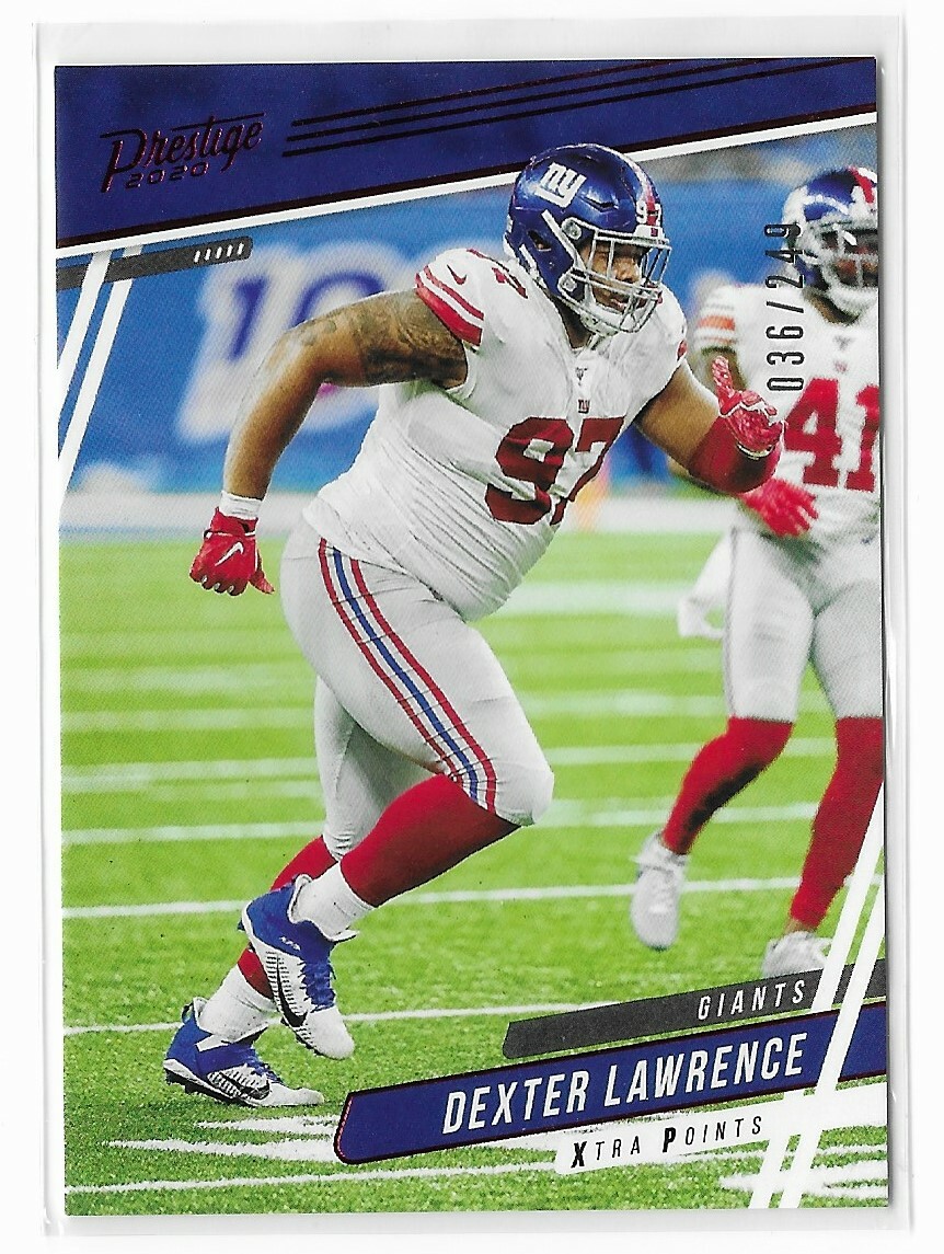 Dexter Lawrence 2020 Panini Prestige Xtra Points Red #99 /249 Giants Parallel 