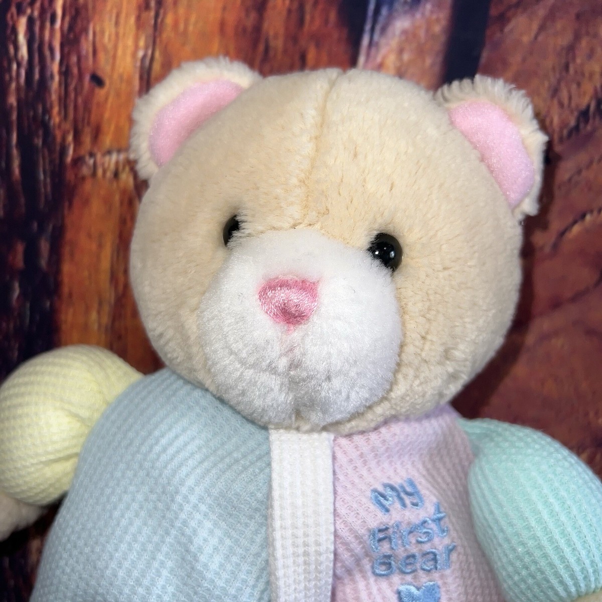 VTG Eden ABC Blocks Teddy Bear Plush Pastel Blue Pink