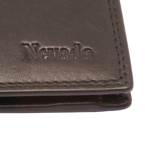 Hansson - Black Leather Nevada Flip Up Billfold Wallet with Coin Purse - Picture 2 of 6