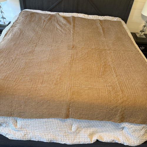 Trapunta antica fatta a mano marrone materiale casalingo retro bordeaux davanti adatto letto matrimoniale - Foto 11 di 14