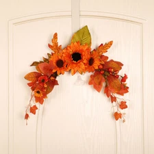 Hanging Wreath Door Mailbox Swag Fall Wreaths for Front Autumn Pendant