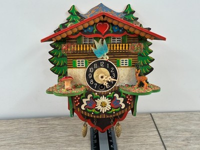 Vintage German Cuckoo Clock Alexander Taron J Engstler Movement Hand Painted