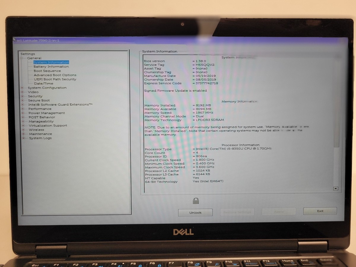 Lot of 5 Dell latitude 7390 2in1 bios lock i5-8350u 1.7gh 8gb ram