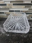 Vtg Waterford Irish Crystal Lismore Memo Notepad Desk Tray Dish Paper Holder