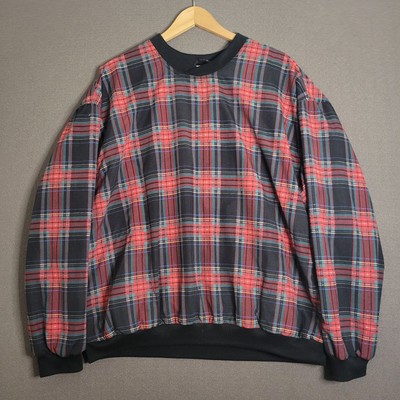 Vintage 90's Boa Resort Golf Jacket Mens Large Plaid Pullover Softshell Pockets