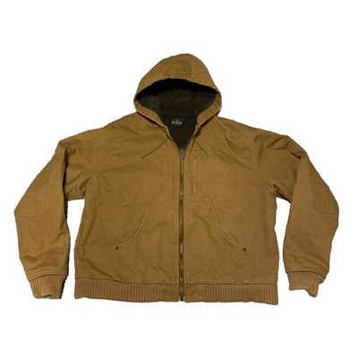 RedHead Fleece Lined Canvas Hooded Work Jacket Coat XL Brown Nanotex Workwear
