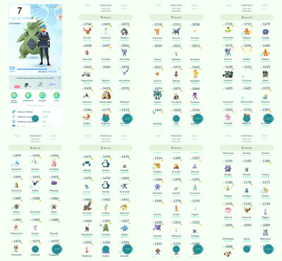 Pokémon Acc Go - Lvl 39 - 3 Shiny - 12 Legendary