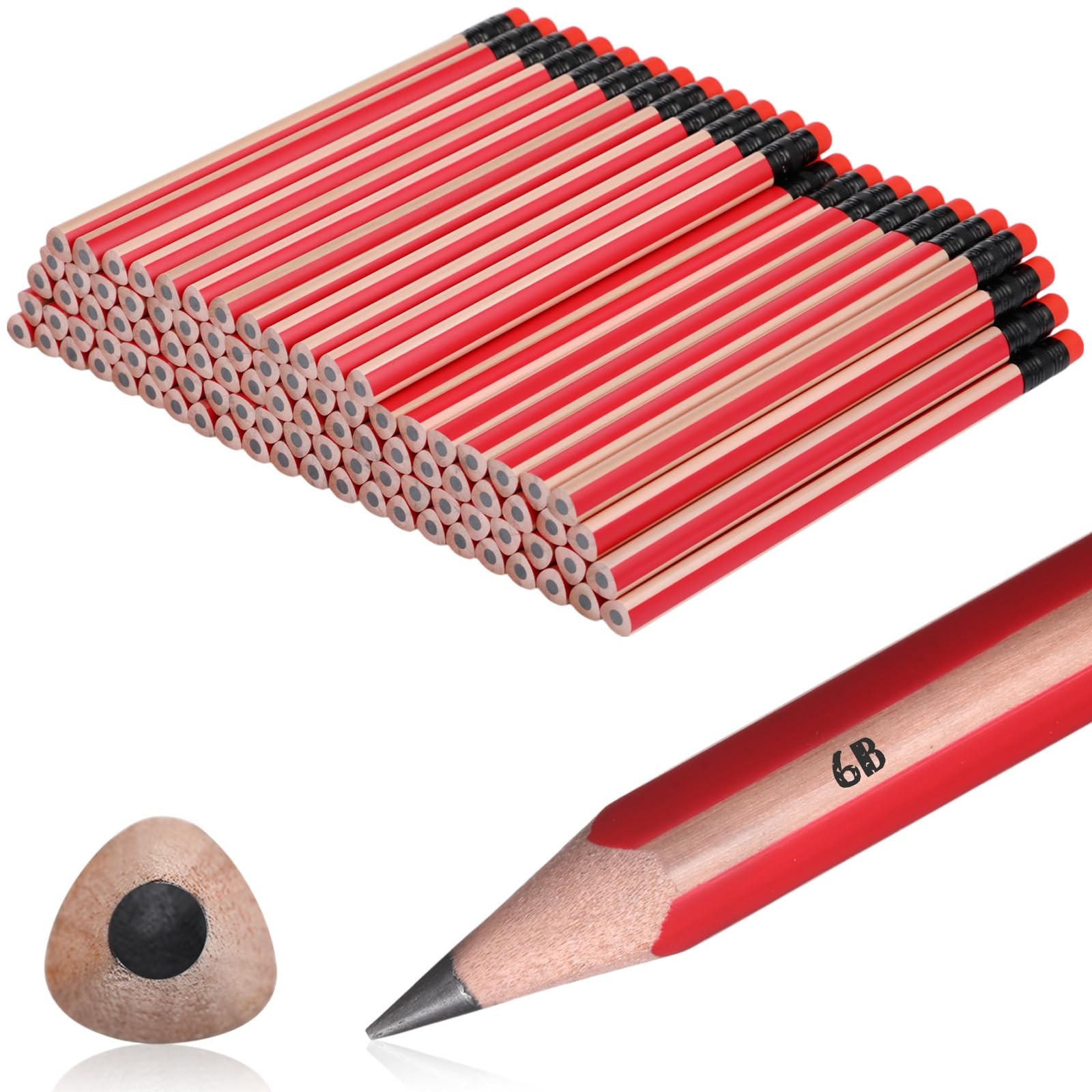 S Refill 7 Inch Thick Red Kids School Art