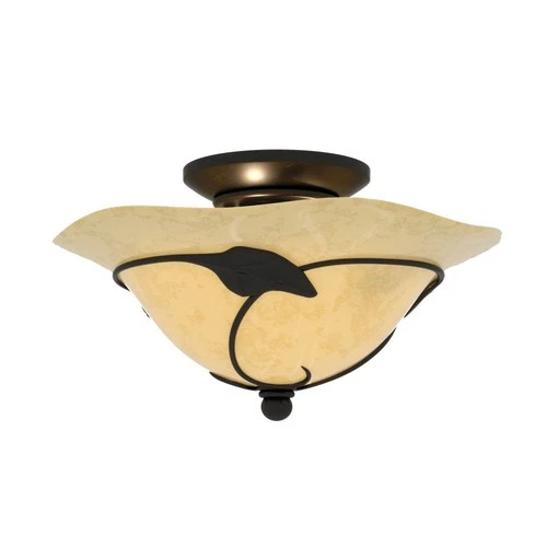 Vine 2-Light Convertible Light Kit in Rustic and Bowl Style 6.75 Inches Tall and - Picture 1 of 4