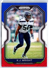2020 Panini K.J. Wright 297 Prizm Red White and Blue Seattle Seahawks