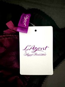 BNWT L'Agent By Agent Provocateur Black & Pink Lace Side Tie Panty, OS,SOLD OUT!