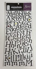 Creative Imaginations Fleamarket Black Letter and Number Scrapbook Stickers