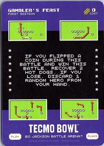 Bo Jackson Battle Arena Tecmo Bowl - Play Card PL24 - Gambler\'s Feast