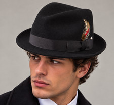 Men  s 100 Virgin Wool Fedora Hat Made in USA Packable Water Repellent