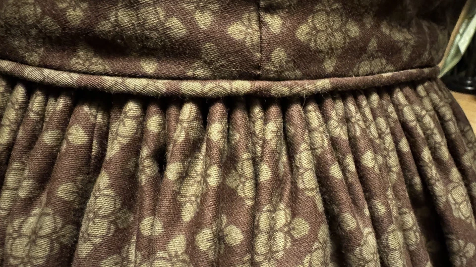 Викторианская Эмили Дикинсон 1840-1850-е Хлопковая Реконструкция Исторический Костюм S/M 6 - Изображение 4 из 4