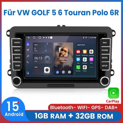Für VW GOLF 5 6 Touran Polo 6R Android15 Apple Carplay Autoradio GPS Navi BT RDS
