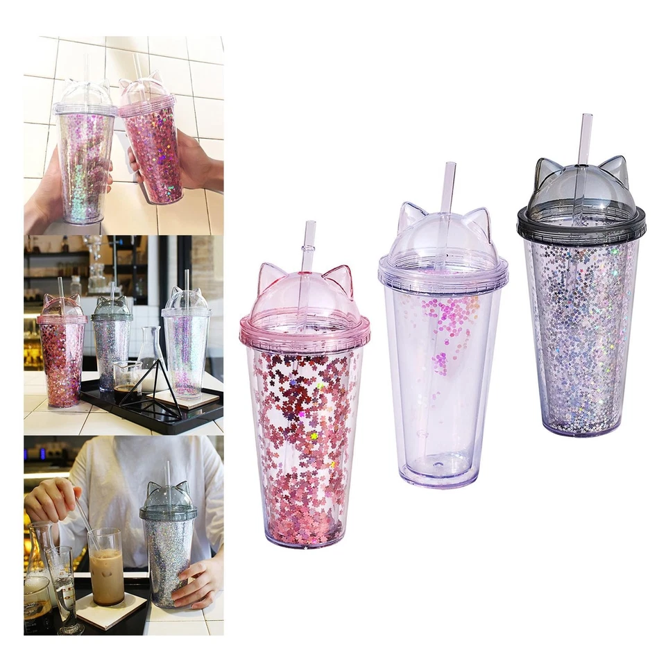 Tasse à gobelet à double paroi moderne avec couvercle et paille pour thé - Photo 1/1